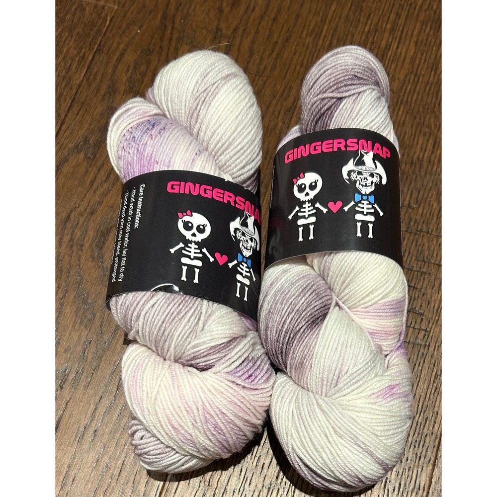 Gingersnap Popup Party Zest Fingering Yarn 2 Skeins 840yds‎ Merino Nylon Purple